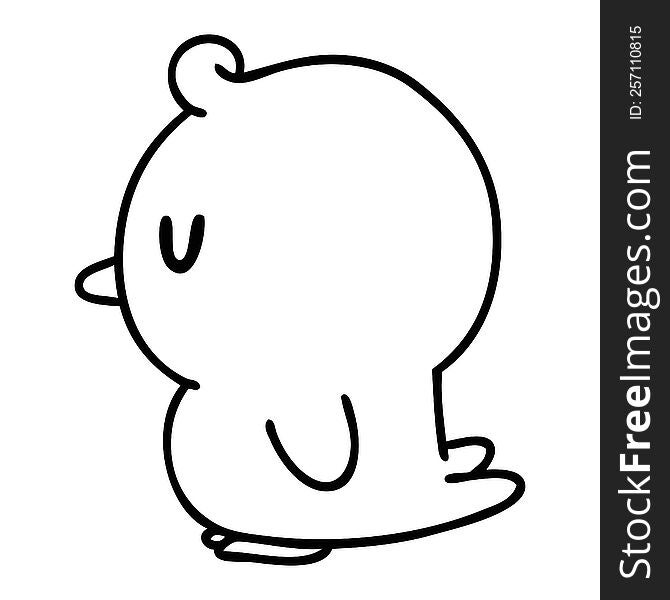 line doodle of a cute little bird