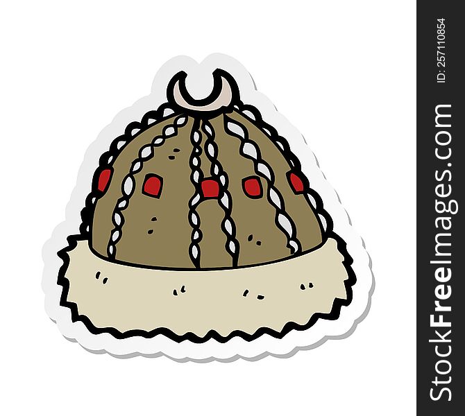 sticker of a cartoon medieval hat