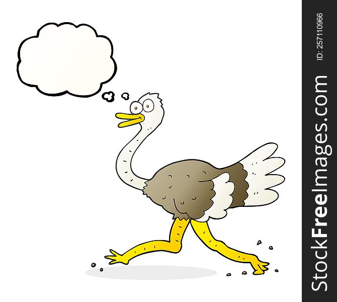 Thought Bubble Cartoon Ostrich