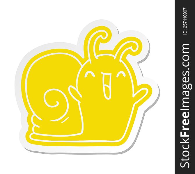 cartoon sticker kawaii happy cute snail