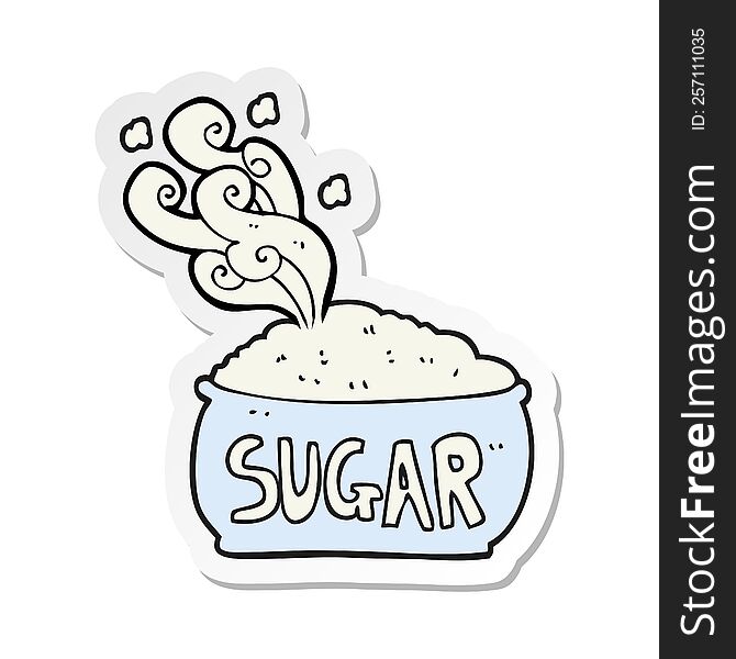 sticker of a cartoon sugar bowl