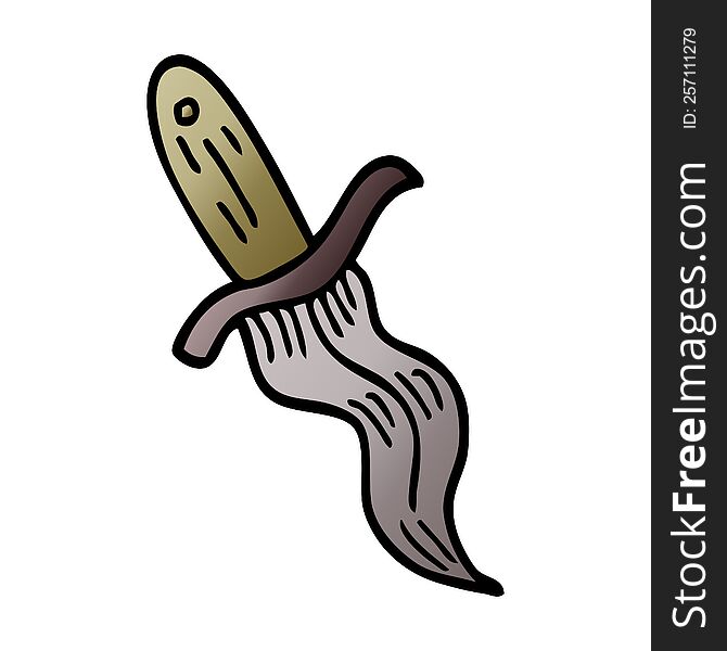 cartoon doodle tattoo dagger symbol