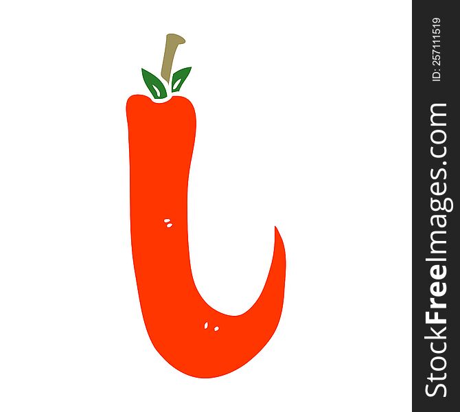 Cartoon Doodle Red Hot Chilli Pepper