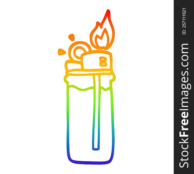 Rainbow Gradient Line Drawing Cartoon Disposable Lighter