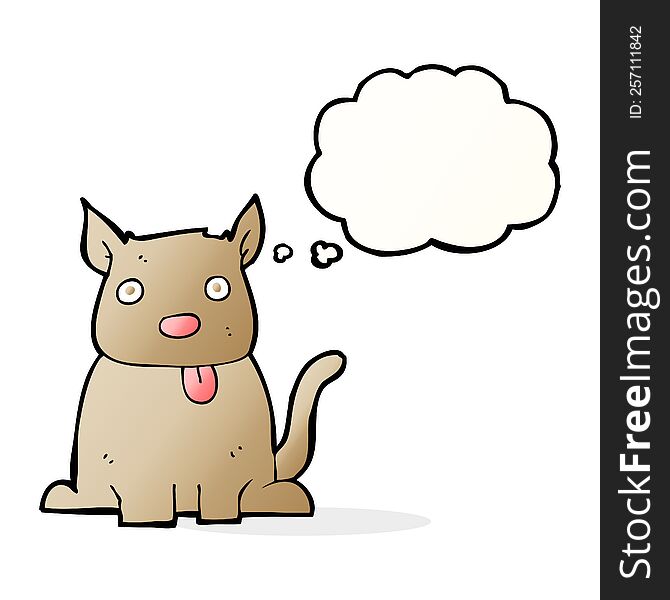 Cartoon Dog Sticking Out Tongue With Thought Bubble