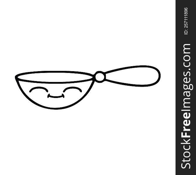 line drawing cartoon of a measuring spoon