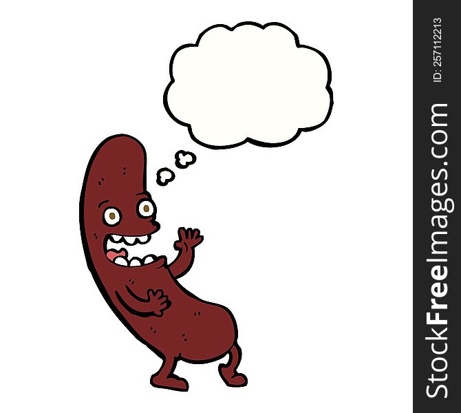 Cartoon Sausage With Thought Bubble