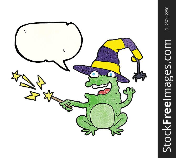 Speech Bubble Textured Cartoon Toad Casting Spell