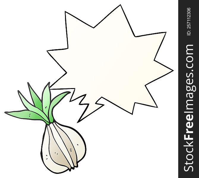 Cartoon Onion And Speech Bubble In Smooth Gradient Style