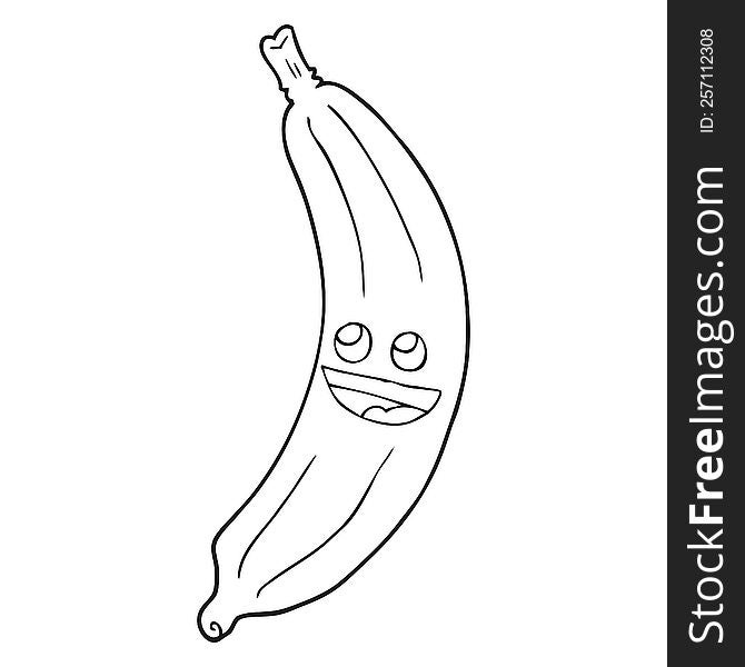 Black And White Cartoon Banana