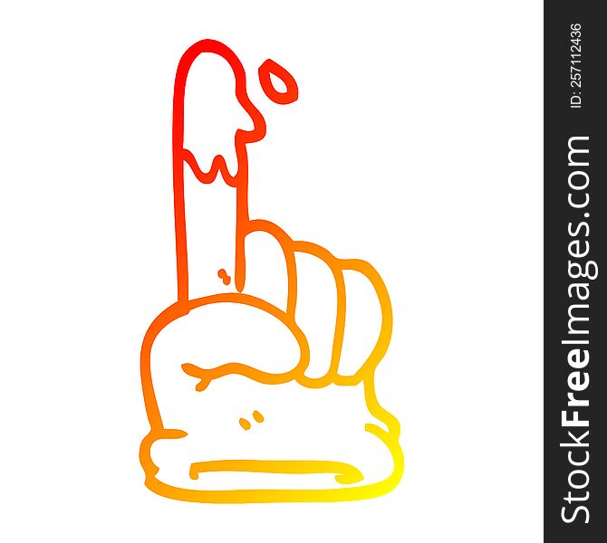 warm gradient line drawing of a cartoon rubber glove
