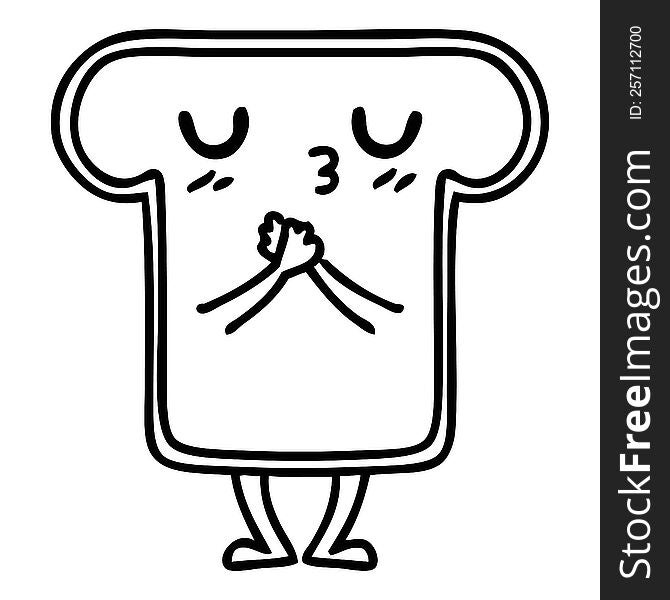 line doodle cute slice of bread or toast if you like