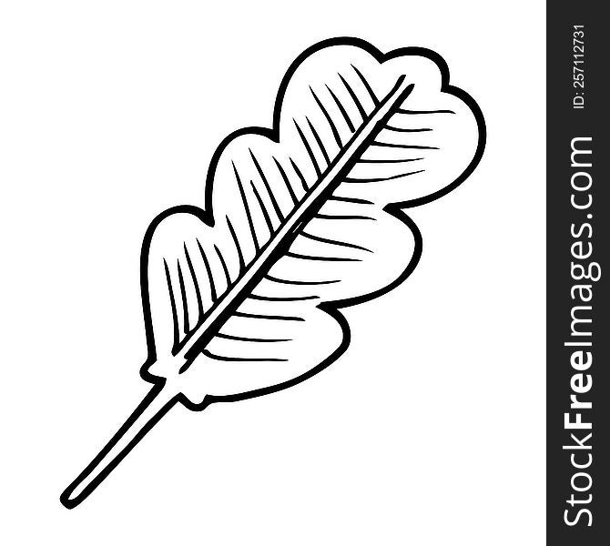 line drawing cartoon of a fallen leaf