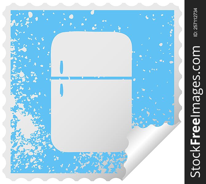 Distressed Square Peeling Sticker Symbol Fridge Freezer