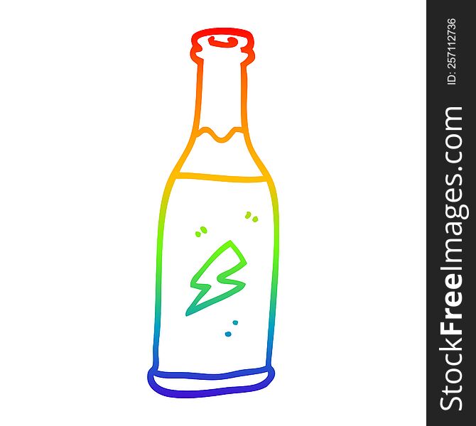 rainbow gradient line drawing of a cartoon unhealthy drink