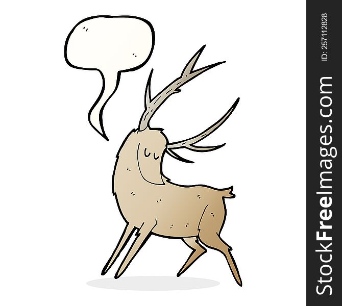 cartoon stag with speech bubble