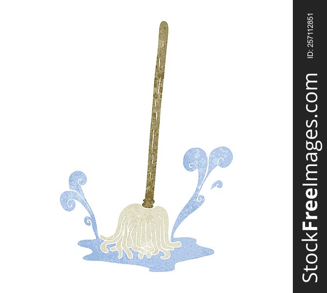 retro cartoon mop