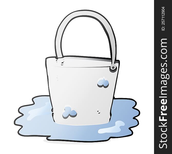 freehand drawn cartoon water bucket