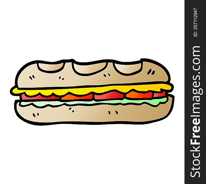 vector gradient illustration cartoon tasty sandwich