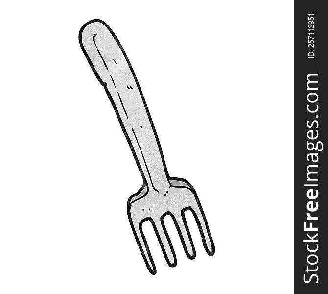 freehand textured cartoon fork