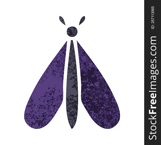 Retro Illustration Style Cartoon Moth Bug