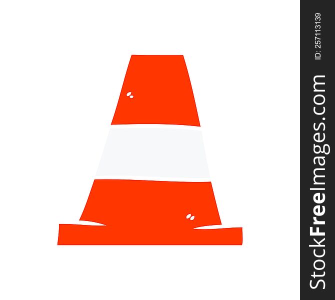 flat color style cartoon road traffic cone