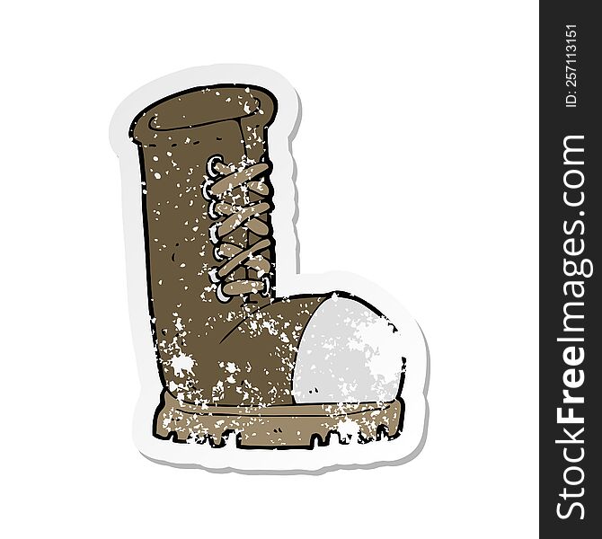 retro distressed sticker of a cartoon old work boot