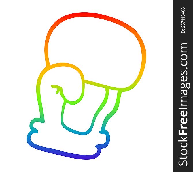 rainbow gradient line drawing of a cartoon boxing glove