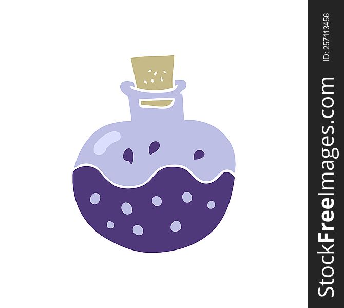 Flat Color Illustration Of A Cartoon Science Potion