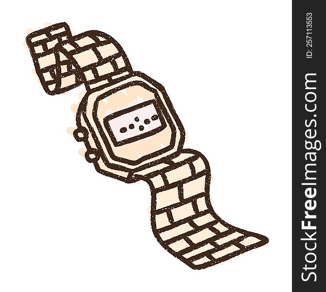 Digital Watch Chalk Drawing