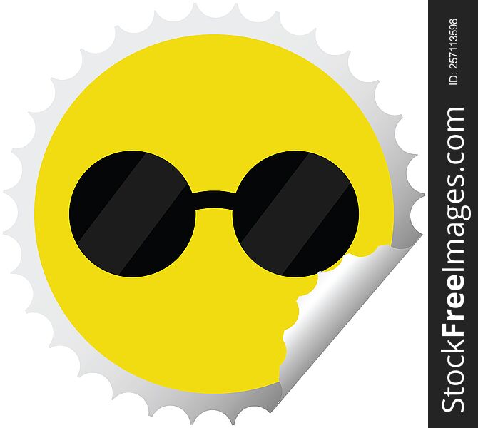 sunglasses graphic vector illustration round sticker stamp. sunglasses graphic vector illustration round sticker stamp