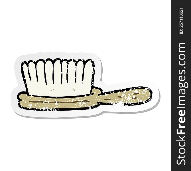 distressed sticker of a cartoon hairbrush