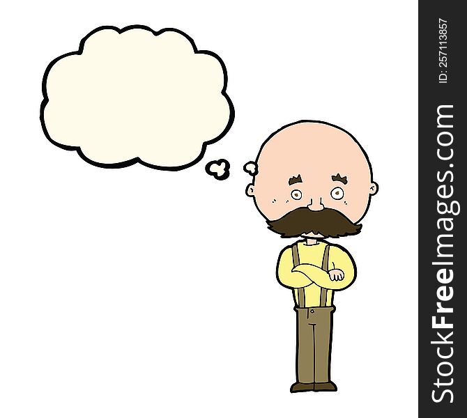 Cartoon Grandfather With Thought Bubble