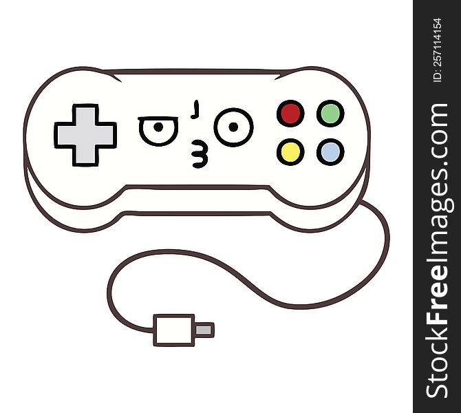 cute cartoon of a game controller. cute cartoon of a game controller