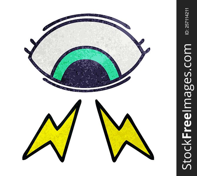 Retro Grunge Texture Cartoon Mystic Eye