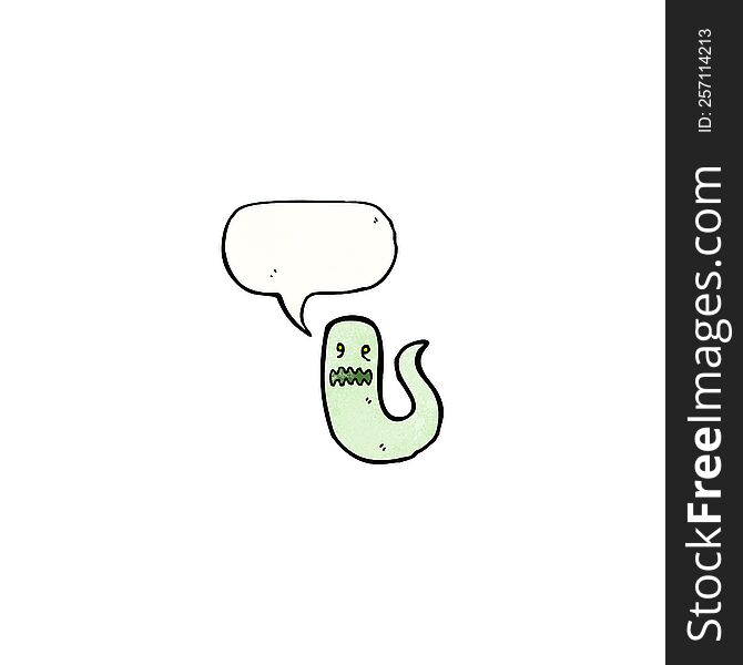 Ghost With Speech Bubble Cartoon