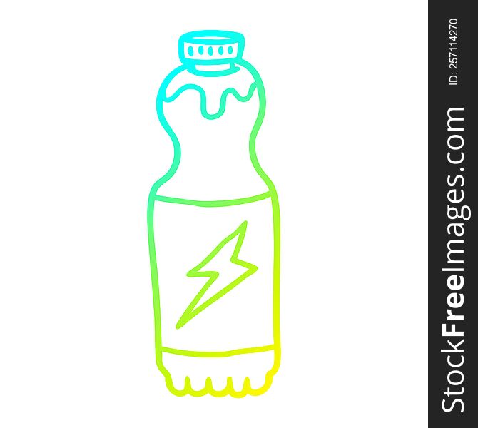 cold gradient line drawing of a soda bottle