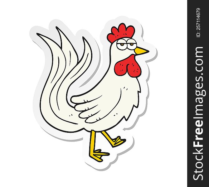 sticker of a cartoon cock