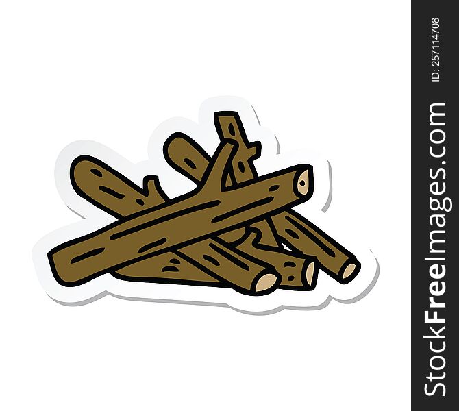 sticker of a quirky hand drawn cartoon logs