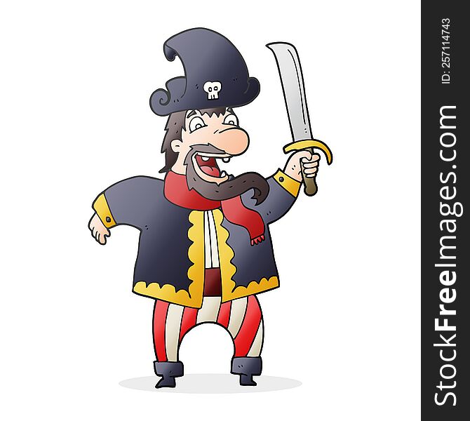Cartoon Laughing Pirate Captain