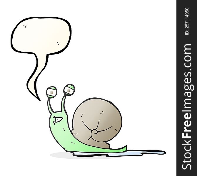 freehand drawn speech bubble cartoon snail