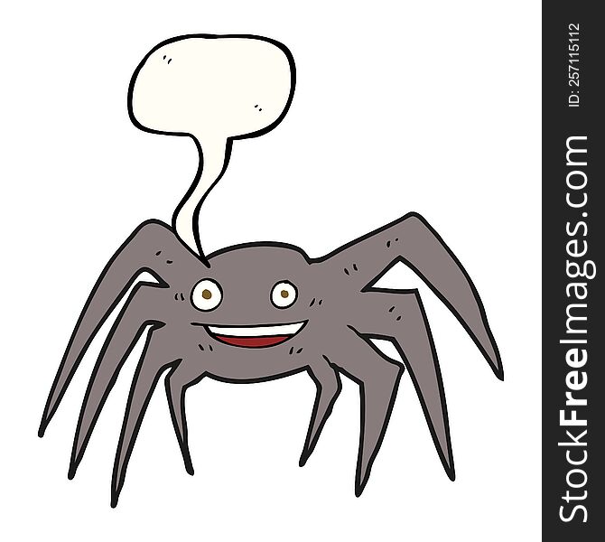 Speech Bubble Cartoon Happy Spider