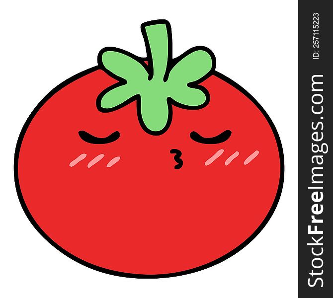 cartoon of a perfectly ripe tomato oh so good looking but it knows it too much