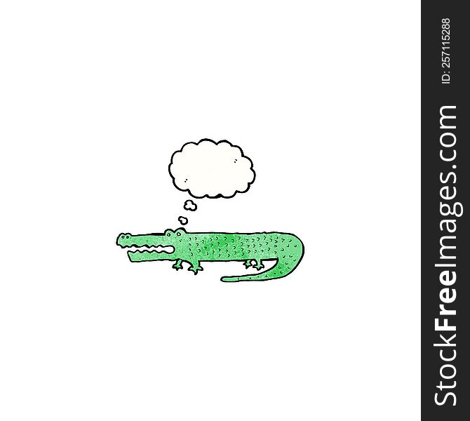 Cartoon Crocodile With Thought Bubble