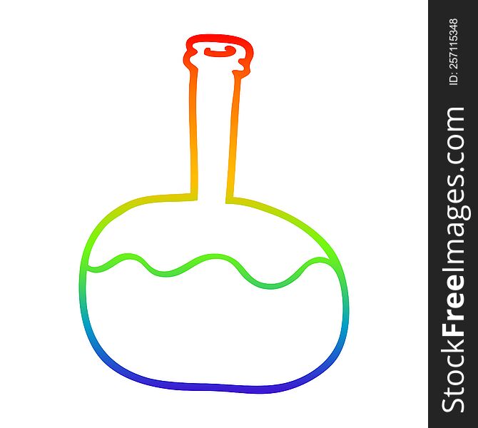 rainbow gradient line drawing of a cartoon experiment potions