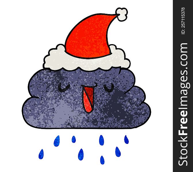Christmas Textured Cartoon  Kawaii Rain Cloud