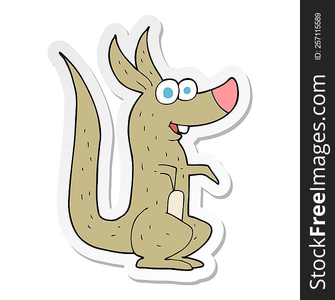 sticker of a cartoon kangaroo