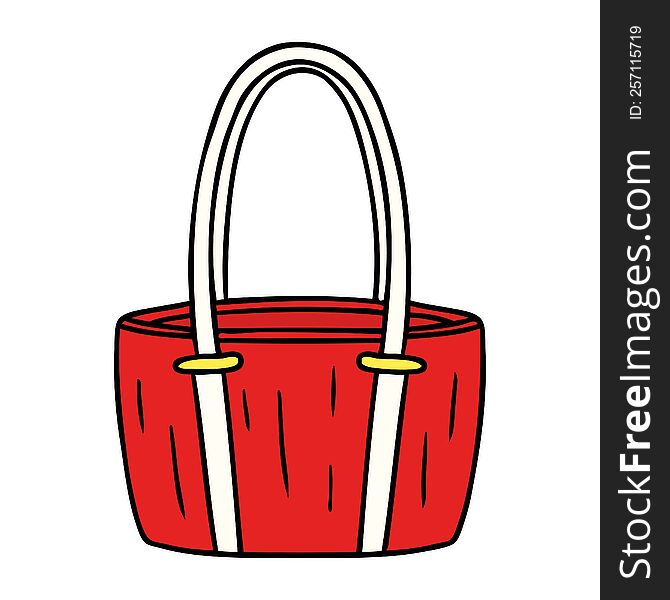 hand drawn cartoon doodle of a red big bag