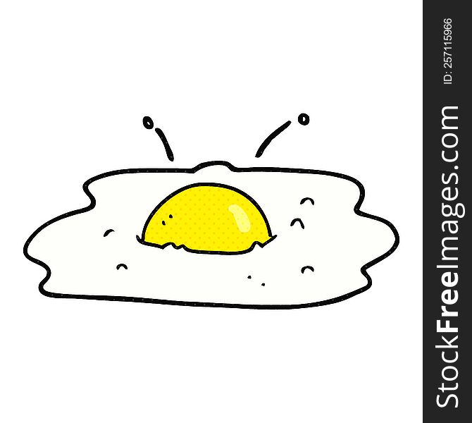 freehand drawn cartoon fried egg