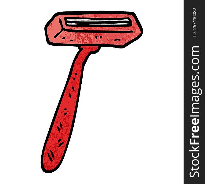 grunge textured illustration cartoon disposable razor